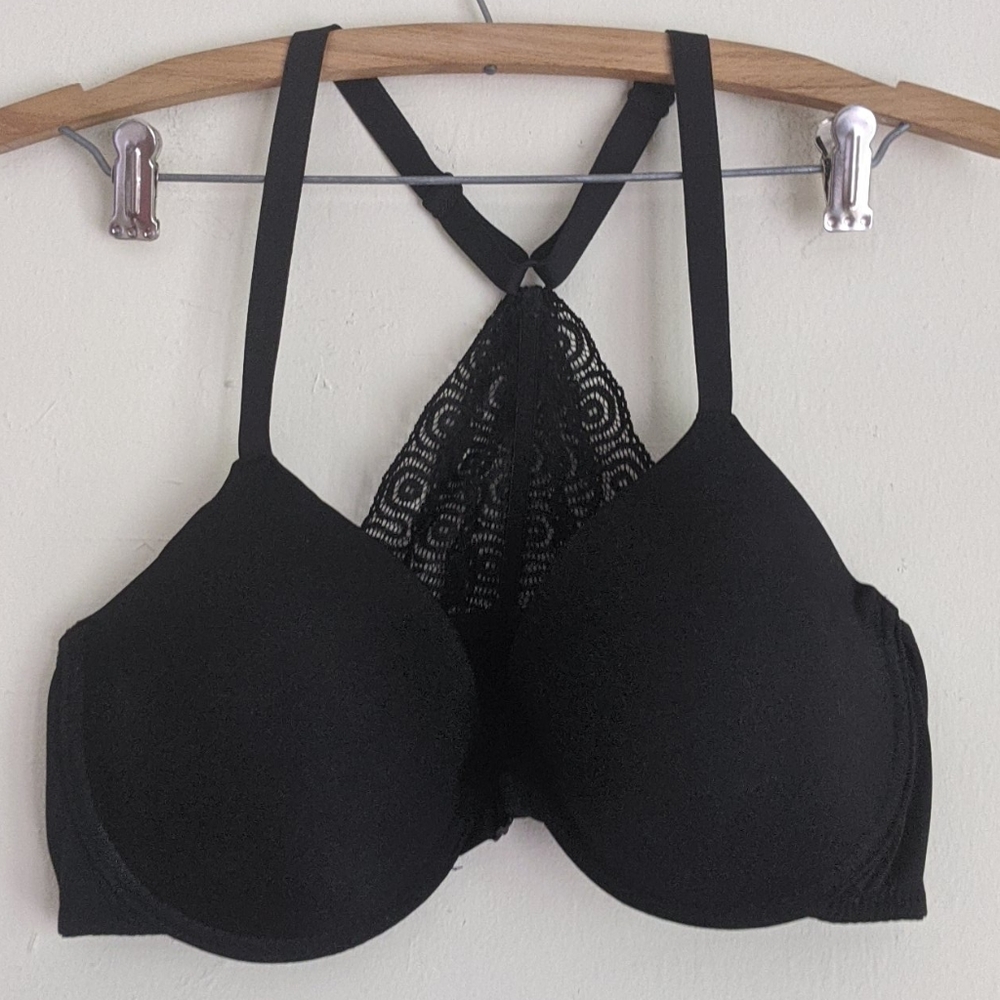 Black Lace Racerback Front Closure Just Be Bra 38D